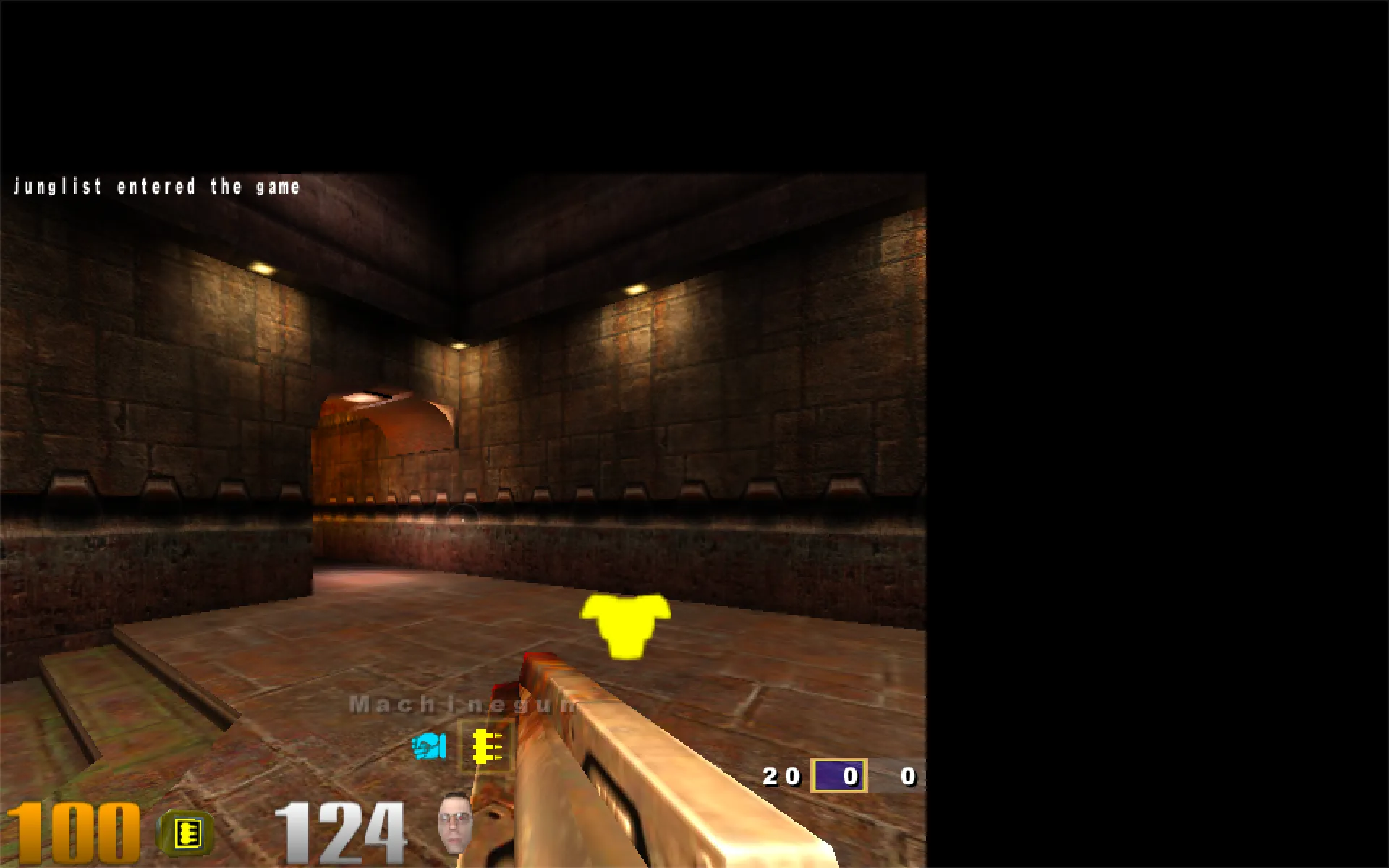 ioquake3 rendering Quake III at 640×480 on the left side of the screen